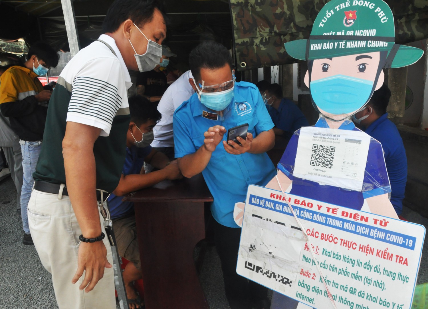 Công tác phòng, chống dịch Covid-19 tại chốt kiểm dịch Tân Lập, huyện Đồng Phú, tỉnh Bình Phước